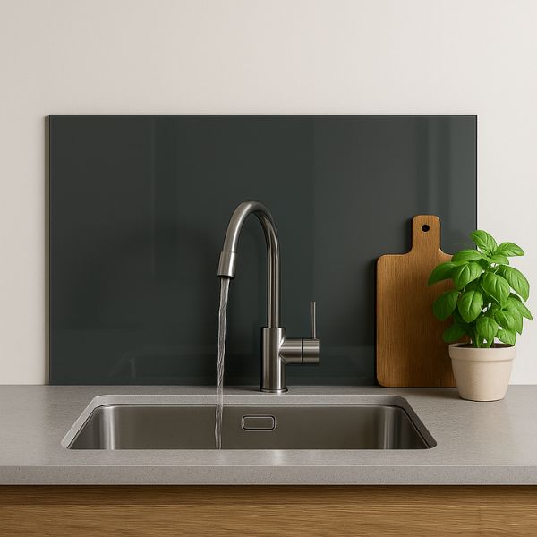 crédence cuisine grise crédence verre laqué gris